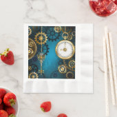 Steampunk turquoise Achtergrond met tandwielen Servet (Insitu)