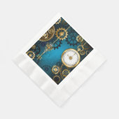 Steampunk turquoise Achtergrond met tandwielen Servet (Hoek)