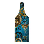 Steampunk turquoise Achtergrond met tandwielen Snijplank (Voorkant)