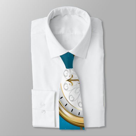 Steampunk turquoise Achtergrond met tandwielen Stropdas (Gebonden)