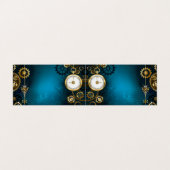 Steampunk turquoise Achtergrond met tandwielen Visitekaartje (Buitenkant ongevouwen)