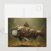 Steampunk TV Catfish Briefkaart (Voorkant / Achterkant)