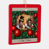 Steampunk Two Hearts Kerstmis Keramisch Ornament (Rechts)