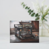Steampunk - Typemachine - Een echt oude typemachin Briefkaart (Staand voorkant)