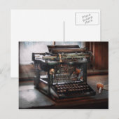 Steampunk - Typemachine - Een echt oude typemachin Briefkaart (Voorkant / Achterkant)