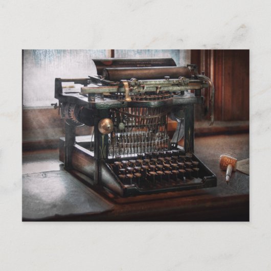 Steampunk - Typemachine - Een echt oude typemachin Briefkaart (Voorkant)