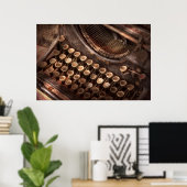 Steampunk - Typemachine - Te gekraakt aan type Poster (Thuiskantoor)