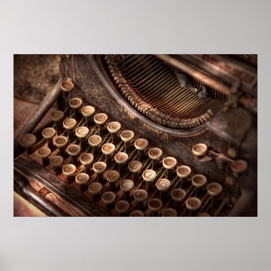 Steampunk - Typemachine - Te gekraakt aan type Poster (Voorkant)