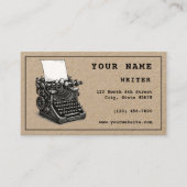 Steampunk Typewriter Writer Template Visitekaartje (Voorkant)