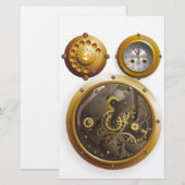 Steampunk Uhr Briefpapier (Voorkant / Achterkant)