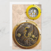 Steampunk Uhr Briefpapier (Voorkant / Achterkant)