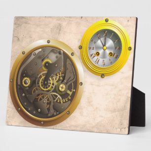 Steampunk Uhr Fotoplaat