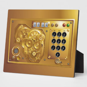 Steampunk Uhr Fotoplaat