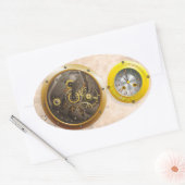 Steampunk Uhr Ovale Sticker (Envelop)