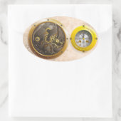 Steampunk Uhr Ovale Sticker (Tas)