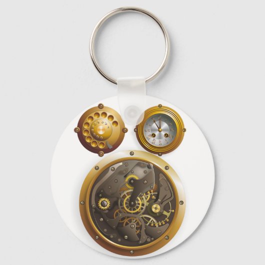 Steampunk Uhr Sleutelhanger (Voorkant)