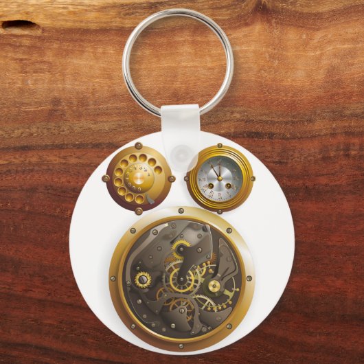 Steampunk Uhr Sleutelhanger (Voorkant)