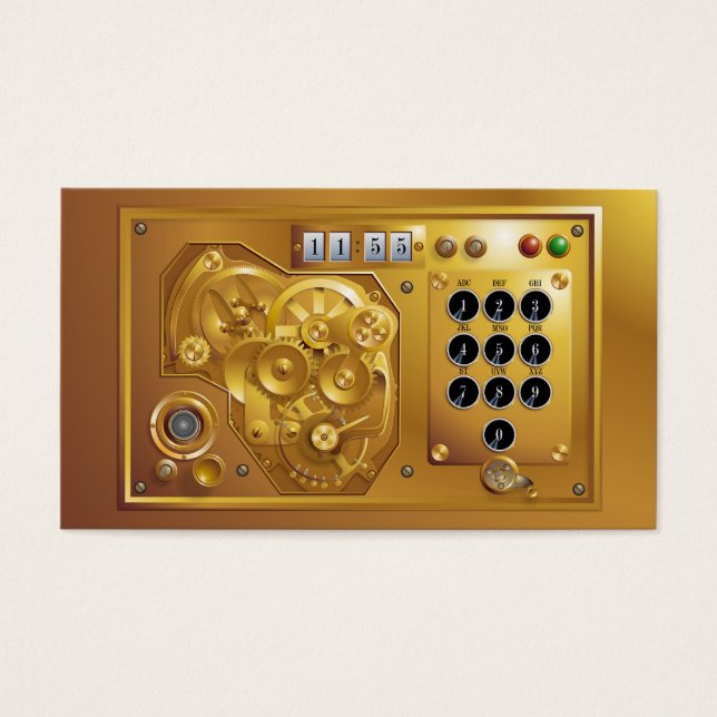 Steampunk Uhr Visitekaartje (Voorkant)