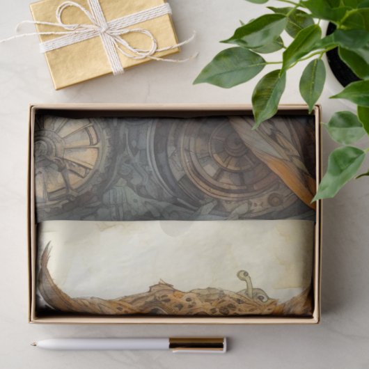 Steampunk Uil 2 Decoupage Papier (Geschenk)