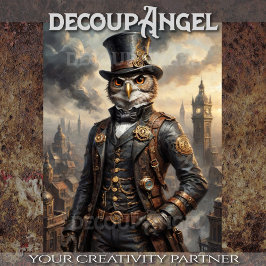 Steampunk Uil -Decoupage- Tissuepapier