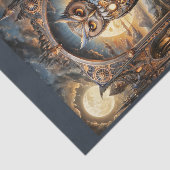 Steampunk Uil in apocalitaire steampunk zonsonderg Tissuepapier (Detail)