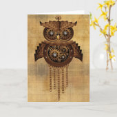 Steampunk Uil stijl Wenskaarten Kaart (Gele Bloem)