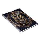 Steampunk Uil Tegen de Sterrenhemel Notitieboek (Rechterzijde)