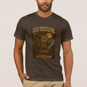Steampunk Uil Uitvinder - Retro Fantasy T-shirt