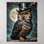 Steampunk Uil. wijsheid Poster (Voorkant)