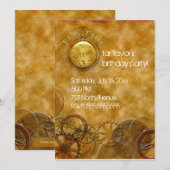 Steampunk-uitnodiging Kaart (Voorkant / Achterkant)