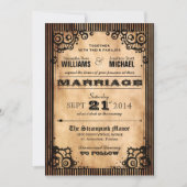 Steampunk Uitnodiging tot weduwschap (Voorkant)
