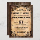 Steampunk Uitnodiging tot weduwschap (Voorkant / Achterkant)