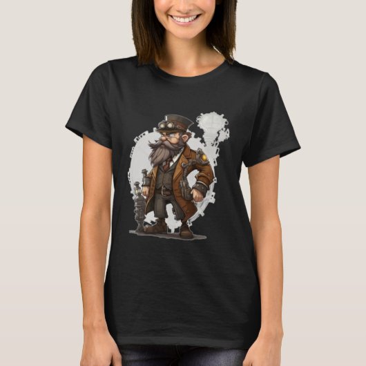 Steampunk Uitvinder Retro Scifi Mechanische Gear C T-shirt (Voorkant)