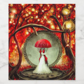 Steampunk Umbrella Bride Wijn Etiket (Enkel label)