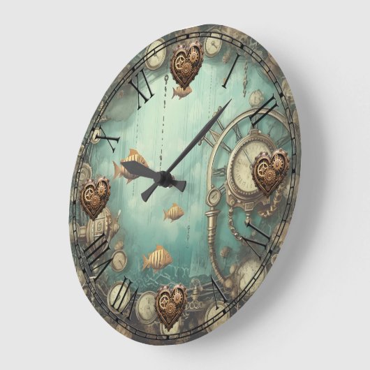 Steampunk Under Water Wall Clock Grote Klok (Hoek)