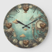 Steampunk Under Water Wall Clock Grote Klok (Voorkant)