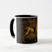 Steampunk Unicorn Damask Mok (Voorkant links)