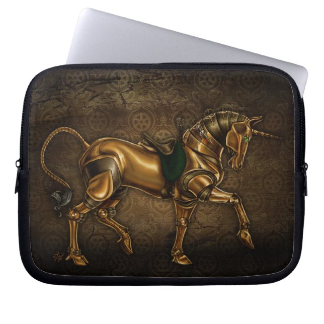 Steampunk Unicorn Laptop Sleeve (Voorkant)