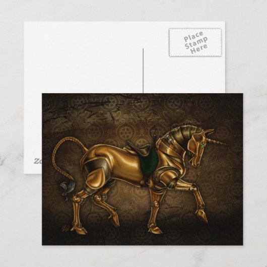 Steampunk Unicorn Post Card Briefkaart (Voorkant / Achterkant)