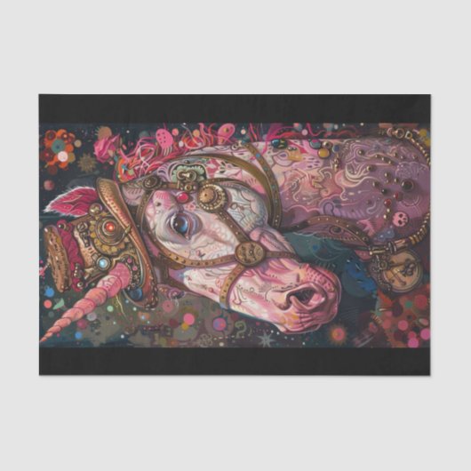 Steampunk Unicorn Tissuepapier (Voorkant)