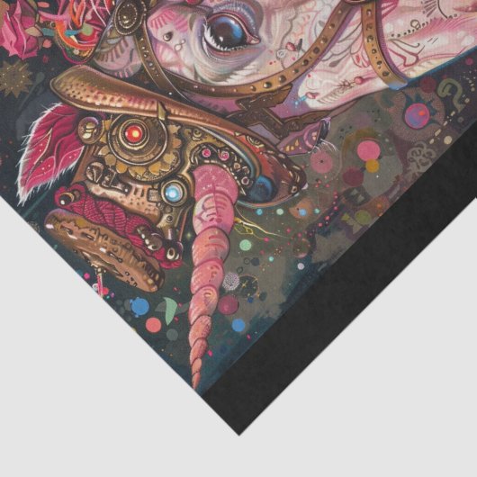 Steampunk Unicorn Tissuepapier (Detail)