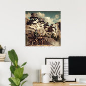 Steampunk US Monument Mount Rushmore SD Poster (Thuiskantoor)