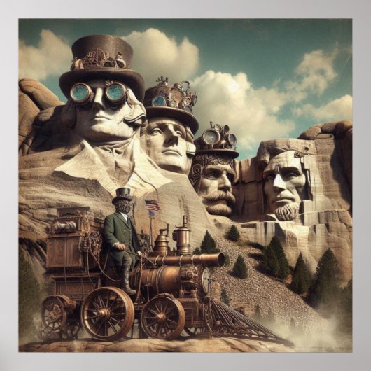 Steampunk US Monument Mount Rushmore SD Poster (Voorkant)
