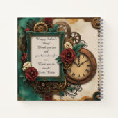 Steampunk Vaderdag Tribute met Verdigris Notitieboek (Achterkant)