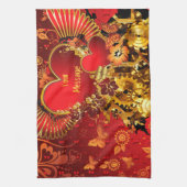 Steampunk Valentijn 2 Keukenhanddoek (Verticaal)