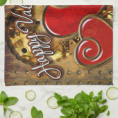 Steampunk Valentijn 3 Keukenhanddoek (Gevouwen)