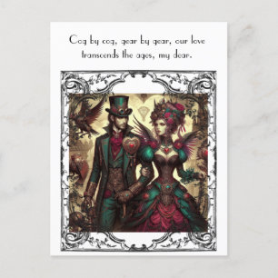 Steampunk Valentijn Briefkaart