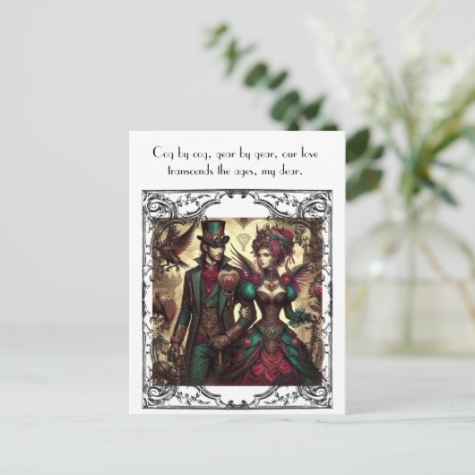Steampunk Valentijn Briefkaart (Staand voorkant)