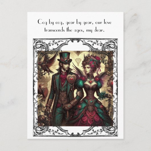 Steampunk Valentijn Briefkaart (Voorkant)