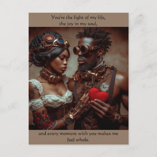 Steampunk Valentijn Briefkaart (Voorkant)